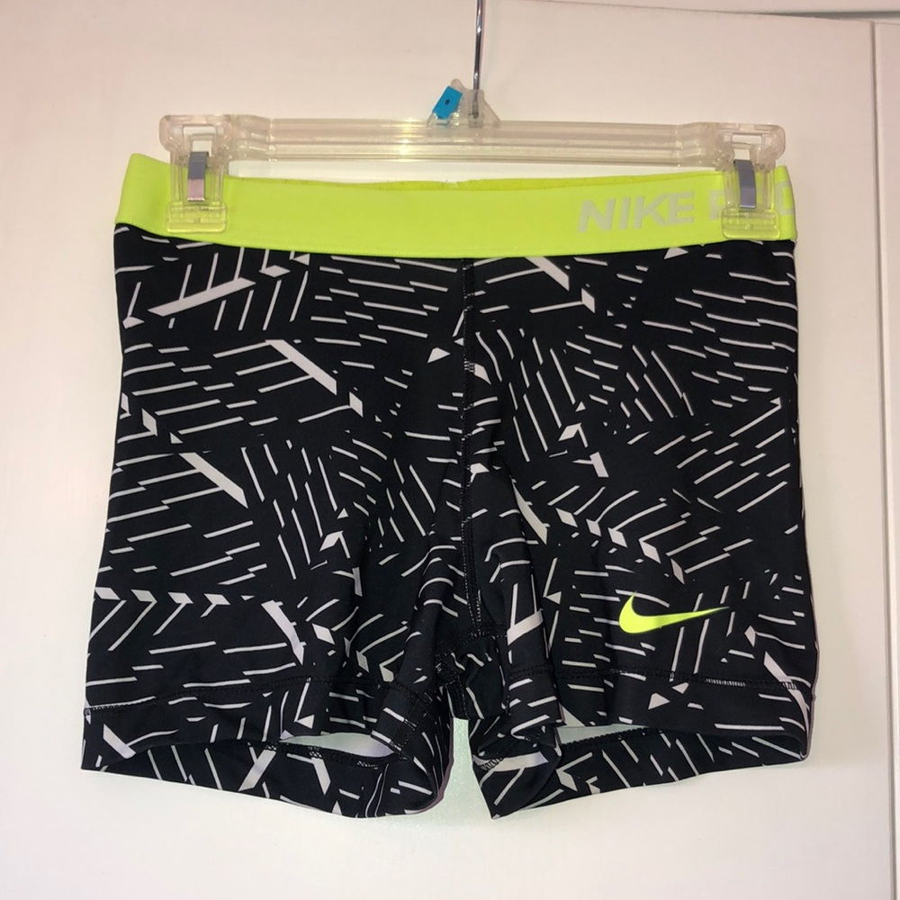 Black and White Nike Pro Shorts